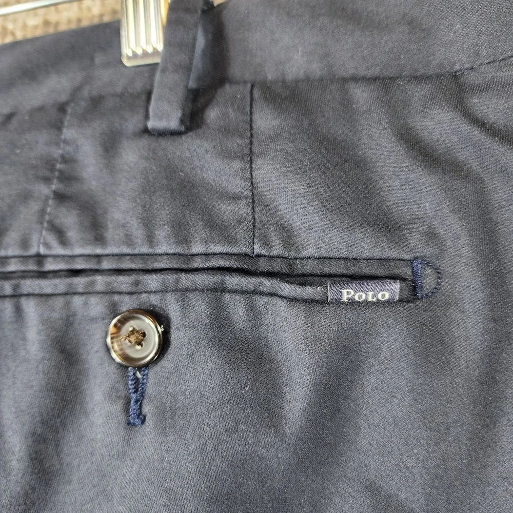 Polo Ralph Lauren Dress Pants Mens 40 Navy Stretch Straight Trouser (Fits 41x32)